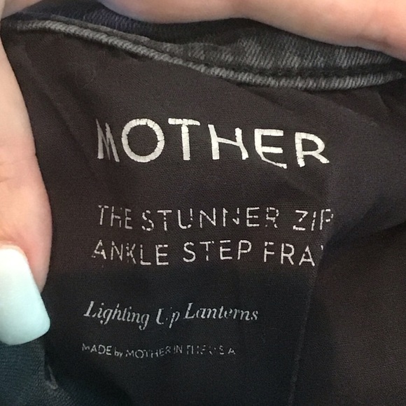 Mother Jeans The Stunner Zip Ankle Step Fray Lighting Up Lanterns Gray Denim 28 - Picture 5 of 6